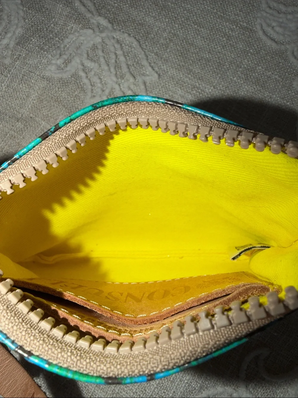 Consuela Kyle Teal & Turquoise Snake-Print Zip Pouch